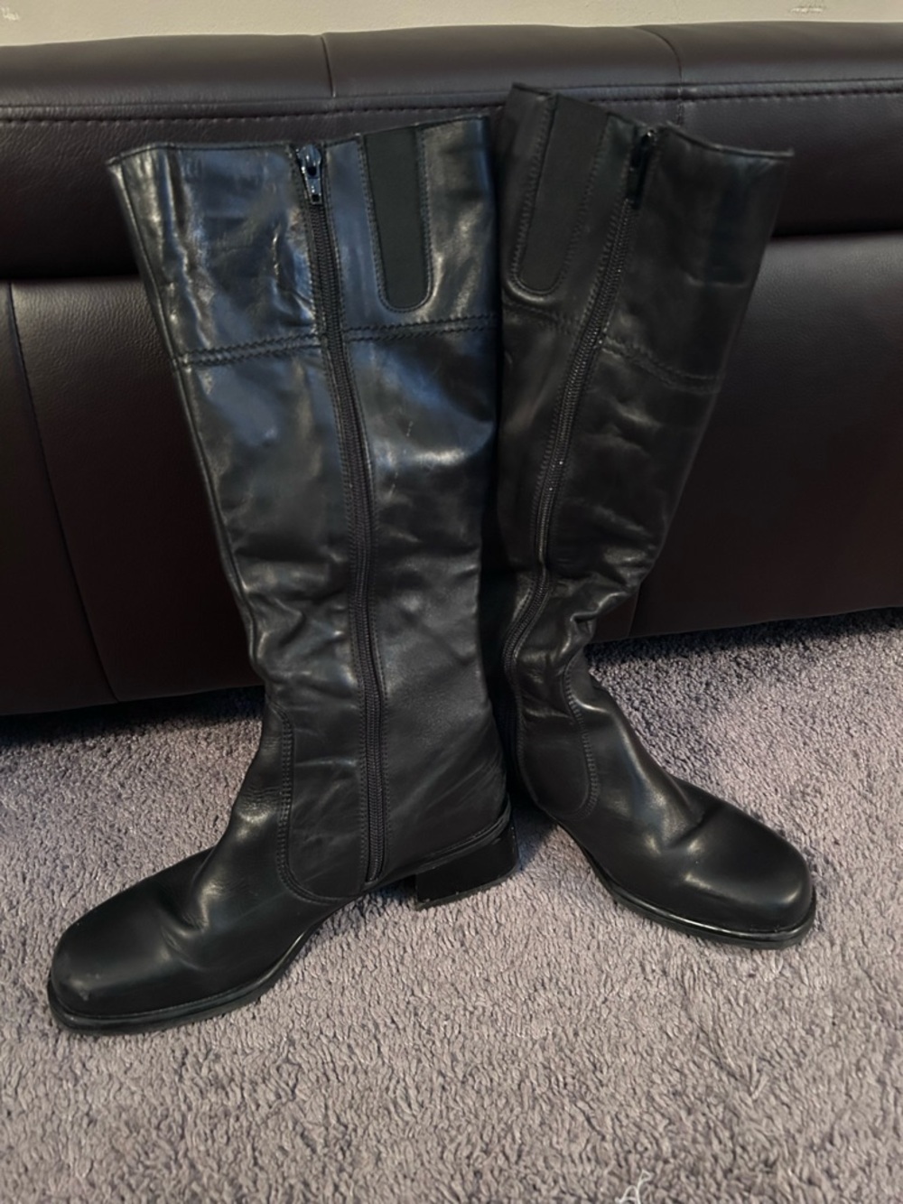La Canadienne Classic Black Tall Leather Riding Boots